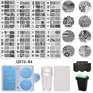 Kit per nail art strumento di stampa set 16 tipi di carta per raschietto per guarnizione in acciaio packaging del colore dipinto