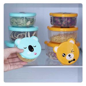 Lunch Boxes Bags 4pcs Children Plastic Cartoon Cute Bento Box Japanese Outdoor Food Storage Container Kids Student Microwave Lunch Box Utensils