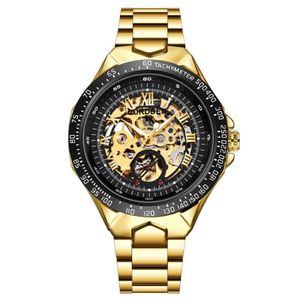 Wristwatches Mens Stainless Steel Automatic Watch Top Mechanical Tourbillon WristWatch Waterproof Business SteelWristwatches Wristwatch 282Q