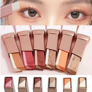 Double Color Glitter Eye Shadow Stick Matte Eyeshadow Makeup Waterproof Bicolor Shimmer Cosmetics Portable Lazy Beauty 240425