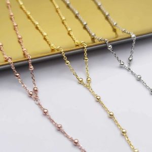 Kedjor Heshi 925 Sterling Silver Gold Plated Single Metal Activity Bead String Vertical Long Chain Pendant Necklace For Women Luxury D240509