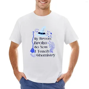 Herrpolos halloween min kvast bröt så nu undervisar jag kemi lärare t-shirt söta kläder tees t skjortor för män