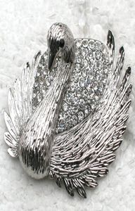 Cała broszka mody Rhinestone Swan Pin broszki kostiumowe prezent biżuterii C1015737283731