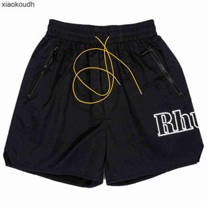 Rhude High end designer shorts for High Summer New Same Letter Print Drawstring Casual Short Men With 1:1 original labels