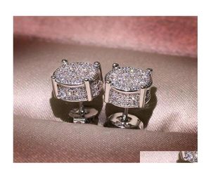 Стад Choucong Hip Hop Sergring Vintage Jewelry 925 Sier Sier Yellow Gold Fill Pave White Sapphire Cz Diamond Sparkling Women Me3120582