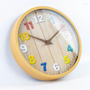 Wall Clocks 12 Inch Colorful 3D Clock Vintage Cartoon Home Design Watch With Silent Mechanism For Children Bedroom Reloj Pared