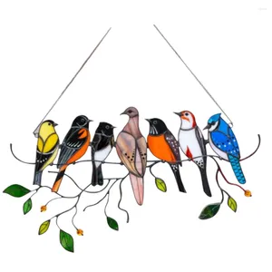 Figurine decorative facili da impiccare decorazione sospesa amante degli uccelli ornamenti rami in vetro a doppia faccia per amanti