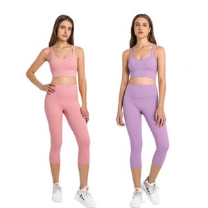 Women Racerback Yoga Bra Strappy Sport Sports Aurowwear resistente tazze rimovibili sexy fitness wireless traspirante