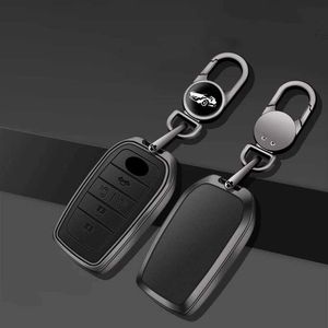 Car Key Zinc Alloy+Leather Car Remote Key Case Shell For Toyota RAV4 Crown Hilux Fortuner Camry Land Cruiser Prado Protect Accessories T240509