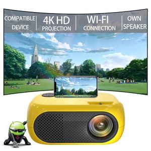 Projectors M24 Mini Support Projector 1080p Video Project LED Portable Projector Compatible med HDMI USB Childrens Birthday Present Family Party J240509