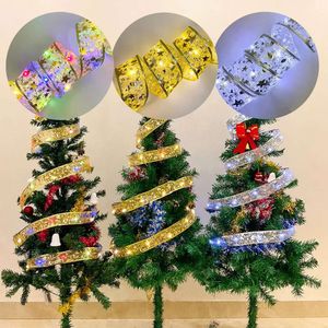 5M Dekoracje LED Tree Tree Fairy Light Battery Mopper Drut Bowbon Bows Lights for Christmas New Year Decor S.