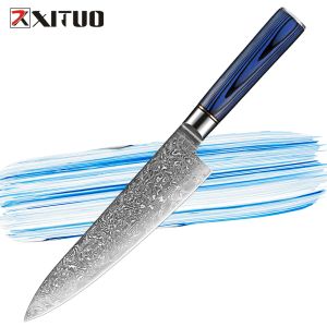 Damascus Chef Knife 8 -calowy japoński VG10 Super Steel 67 Warstwy Damascus Krojen Knife Charszest Professional Chefs Koining Knife