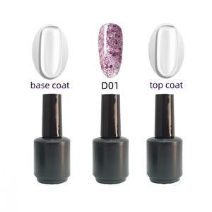 15 ml 3 pezzi per lotto gel colorato glitter+cappotto di base+top coat UV gel a led gel polacco gel semi permanente