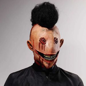 Maski imprezowe Halloween Fancy Dress Party Demon Killer Horror Mask Odgrywanie ról krwawy przerażający czaszka lateksowy kostiumy Q240508