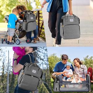 Diaper Bags Mommy Baby Diaper Bags Backpack For Stroller Large Capacity Waterproof With Changing Pad Organizer Foldable Baby Bed Crib Cot T240509