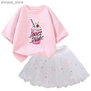 Set di abbigliamento Nuovi 2 pezzi/set carini 3-14 anni Gonna tutu bella maglietta da ragazza principessa set di compleanno balletto per le prestazioni abbigliamento di abbigliamento da balletto