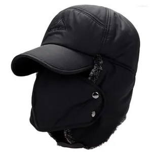 Berets Balaclava Trapper Hat Waterproof Winter Thrugher Thrugher With With Mask Rovenclible Bicycle Hikking