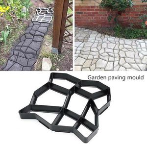 PCS Diy Concreto Brick Plástico Caminho de Moldado Caminhão Reutilizável Design de Pedra de Pedra de Pais para Garden Home Outros Edifícios8027410