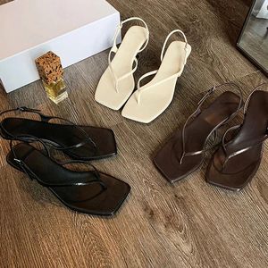 Sandaler Leisure Fashion Peep Toe Summer Shallow Square Low Heels Women Shoes Thin Buckle Strap Sandalias Femininas