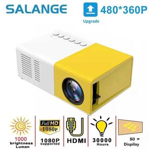 Projektörler Salange J9Pro Mini Projektör LED Home Media Player Ses Taşınabilir Projektör 480x360 Piksel 1080p HDMI USB Video Işın J240509