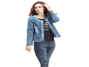 Ganze Plus -Größe 4xl Jeans Jacke Frauen Denim Patchwork -Outwear -Jeans Mantel für Frauen Longsleeved Jeans Nieten Jacke W4934893467