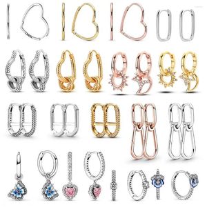 Brincos de argola 925 Sterling Silver Adorado Link Earing Hoops for Women S925 Heart Original Me Charms Jewelry Gift