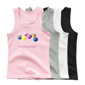 T-shirty Summer Candy Girls Lollipop Kamizelka upominkowa kamizelka sportowa kamizelka bielizny dziecięce t-shirtl240509