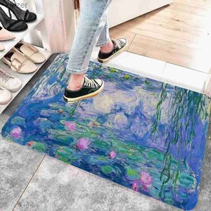 Carpet Claude Monet Painting Art Aesthetics Floor Mats Cheap Non slip Modern Living Room Balcony Printed Bedding WX