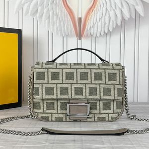 10a Tasarımcı Çanta Retro Lüks Çantalar Mektup Kumaş Baget Çantası Çantalar Bayan Zincir Omuz Çantası Moda Tote Cüzdan Kare Ziyafet Kavrama Çanta
