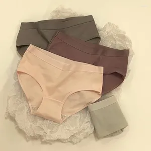 Calcinha feminina feminina cueca algodão sexy lingerie feminino lingers de cor sólida calça íntima calcinha de barriga fino sem costura