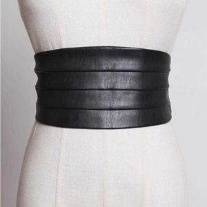 Women's runway fashion pu leather elastic Cummerbunds female Dress coat Corsets Waistband Belts decoration wide belt R1775 CX20072 195H