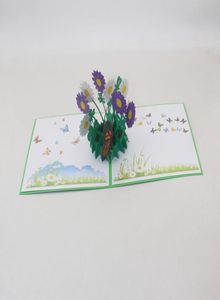 Handmade 3D Pop UP Flower Greeting Cards Thank You Paper Invitation Birthday Postcard For Mom Teacher Festive Party Supplies7680256