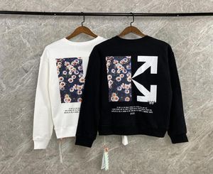 Yeni erkek stilist hoodies kazak Chrysanthemum ve kapalı çubuk desen siyah beyaz kazak süveteri cadde moda ter2918718