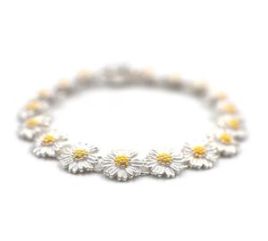 INS STAR ten sam GD 925 Sterling Silver Daisy Bransoletka przeciwwarowa Wysoka Bransoletka Hip Hop Trend Naszyjnik Para Akcesoria 7137596