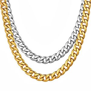 Cadeias de cadeias punk meio -fio colares de corrente cubana masculino 12mm cor de prata dourada de aço inoxidável corrente grossa para homens Hip Hop Jewelry Gift D240509
