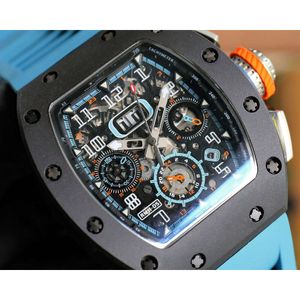 Designer Montres Luxe Ceramic Mechanics Skeleto Chronograph Watch Watch 40x50x16mm Designer Superclone RM11 RM11-05 Men's Watches ES 5914