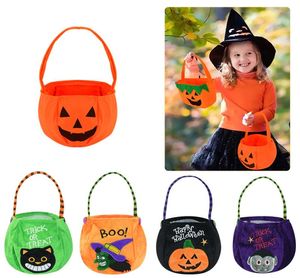 Halloween Loot Party Kids Pumpkin Trick eller Treat Tote Bags Candy Bag Halloween Candy Story Hink Portable Present Basket4115975