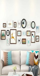 20 Stücke runden Rec -Fotorahmen für Wohnzimmer hängende Holzrahmen für Bilder Fotorahmen Set Wall Moderne Kunst Home Dekoration
