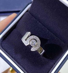 Top Brand Pure 925 Sterling Silver Jewelry for Women Letter 5 Designringar Full Diamond Rings Engagement Wedding Luxury Jewelry1363346