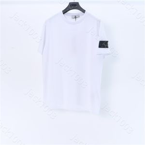 Ö klassisk grundstil män casual t shirt sten märke broderad rund logotyp bomull par kort ärm thir mode mode lös plus size hip-hop tees märke topp 07