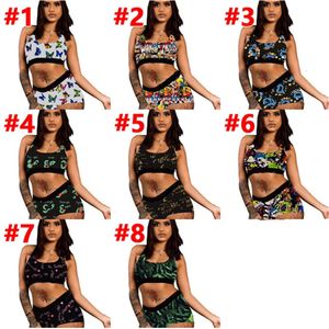 Summer Women swimsuit designer vest and Shorts Sexy Print 2 Pieces set Yoga Suit Fitness Suit Plus Size