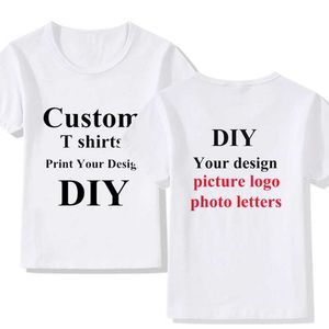 T-Shirts Customized Chirdren T-Shirt DIY Drucken Ihre Design Boys/Mädchen DIY T-Shirt Top vorne und hinten DIY-Druckkontakt-Verkäufer Frisbeel2405