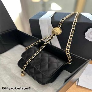 Mini Gold Ball Women Designer Wallet 13cm Leather Diamond Lattice Luxury Hand Handbag Underarm Vintage Cute Coin Pres