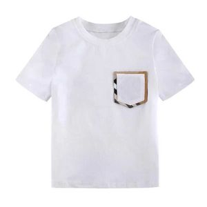 T-Shirts Vorschule Jungen Sommer weiße Mädchen T-Shirt Kindermarke Boutique Kinderkleidung Kleidung Großhandel Luxus Top Childrens Clothingl240509