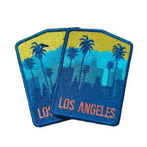 Los Angeles City Logo bordado emblemas de remendo de ferro para roupas acessórios de chapéus diy bordando patches personalizados