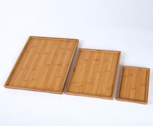 Retângulo de bambu natural bandeja de bandeja de chá bandejas de chá de armazenamento PLATE PLATE DE FRUCA Decoração de madeira retangular 6 tamanho Cy BH1341558