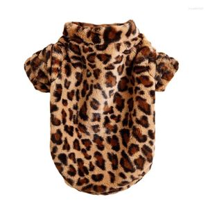 Hundkläder vinter husdjur kostym leopard tryck kappa bomull mjuk pullover jacka skjorta katt tröja husdjur kläddräkt