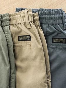 Herrenhosen lässige Mann losen Mode elastische Taille Solid Cargohose Männer 2024 Frühlings Sommer straffen die Füße leichte Jogginghosen