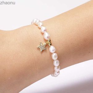 Chain 2020 New Natural Freshwater Pearl Bracelet Rainbow CZ Star Label Multi Style Accessory Pendant Charm XW