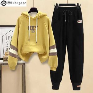 Kvinnors tvåbitar byxor Summer kontrasterande Sydd bokstav tryckt hoodie casual arbetsdräkt Mens tvådelar Set Womens Sports Running Suitl2405